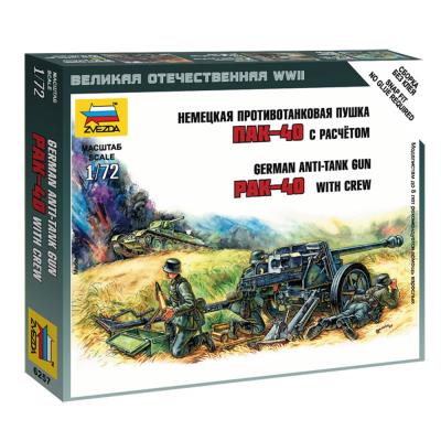 Figurines Militaires : Canon antichar PAK 40 et soldats Zvezda