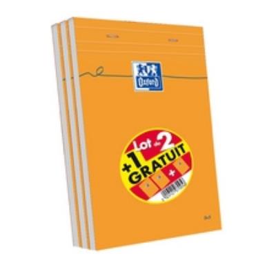 Oxford bloc-notes, a5, quadrill, 80 feuilles, 2 + 1 gratuitorange, papier optique 80 g m2, couverture en carton, micro-perfor,