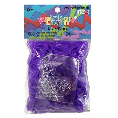 Elastiques rainbow loom original lilas jelly - 600 elastiques + 24 fermoirs