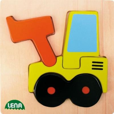 PUZZLE EN BOIS SOUS FORME DE CHARGEUR À ROUES
