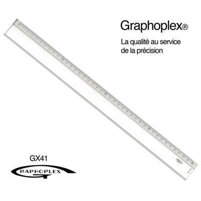 Règle transparente 1 biseau + bosselage 40 cm - graphoplex