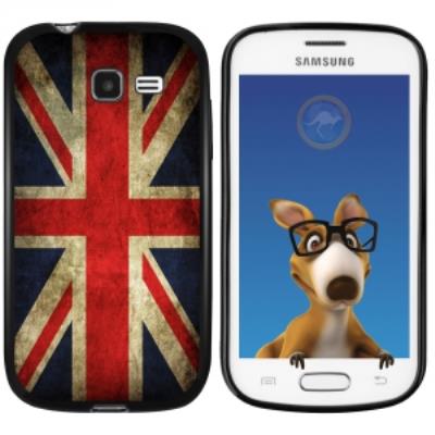 Coque Souple en gel noir pour Galaxy Trend Lite avec impression Motifs drapeau UK vintage