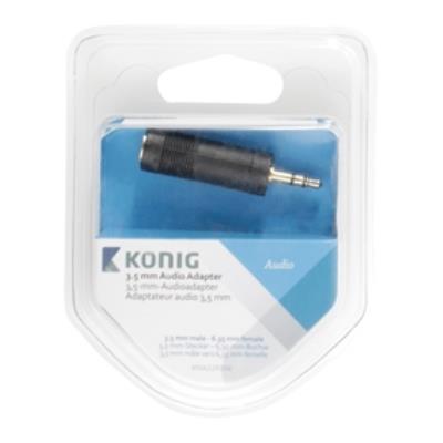 Adaptateur audio 3,5mm, 3,5mm mâle vers 6,35 mm femelle, 1 pce, gris könig