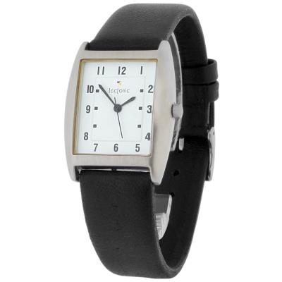 Montre Tectonic en Cuir Noir/41-1101-14