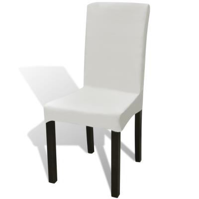 vidaXL 6 housses de chaise dos droit extensibles crème