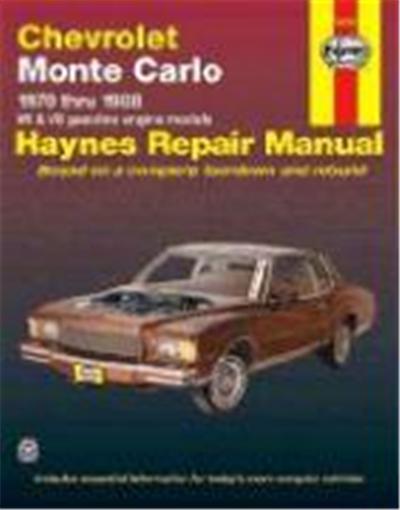 Chevrolet Monte Carlo 1970 Thru 1988