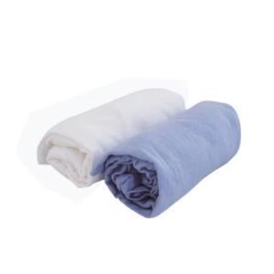 Doux nid lot de 2 draps housse blanc ciel 60x120cm