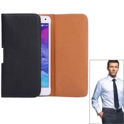 Galaxy Note 4 : Coque Housse Cuir (PU) Noir Ceinture