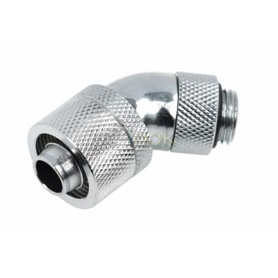Embout Métal Manuel - Coudé 45° Pivotant - 1/4'' - Tube 10/16 - Chrome
