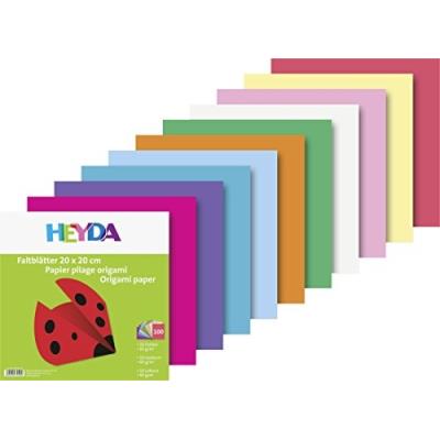 Heyda 204875520 pack de 100 feuilles de pliage pour origami 20 x 20 cm 60 g m² (10 coloris)