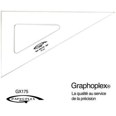 Equerre 60° 3 bords droits 15 cm - graphoplex