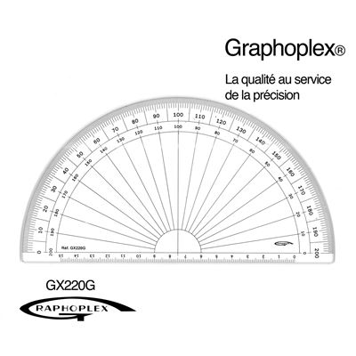 Rapporteur 1/2 cercle grades Ø 20 cm - graphoplex