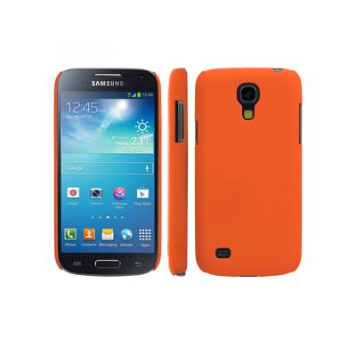 Coque rigide orange pour Samsung Galaxy S4 Mini i9190 aspect mat toucher rubber gomme