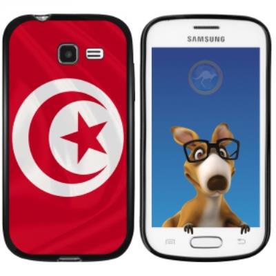 Coque Souple en gel noir pour Galaxy Trend Lite avec impression Motifs drapeau de la Tunisie