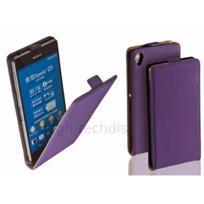 Housse etui coque pochette PU cuir fine pour Sony Xperia Z3 + film ecran - MAUVE