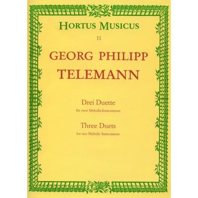 Partitions classique BARENREITER TELEMANN G.P. - 3 DUOS - 2 INSTRUMENTS MELODIQUES Musique de chambre