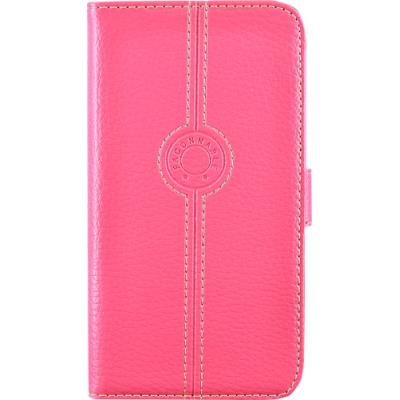 Etui coque façonnable en cuir grainé rose pour samsung galaxy s4 i9500 faconnable facoselgs4folior