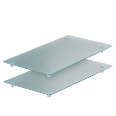 ZELLER 26207 PLANCHE À DÉCOUPER EN VERRE POUR PLAQUE VITROCÉRAMIQUE 4 FEUX LOT DE 2 52 X 30 X 3 CM