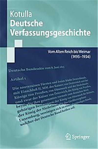 Einfuhrung in Die Deutsche Verfassungsgeschichte, Springer-Lehrbuch