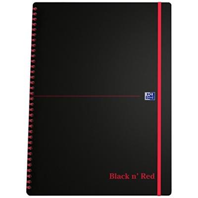 Oxford black n red 400047654 cahier à spirales a4 140 pages noir