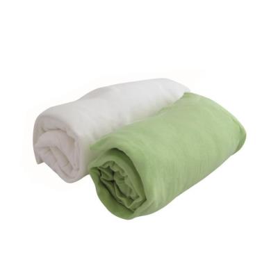 Doux nid lot de 2 draps housse blanc anis 60x120cm