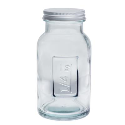 Pot Verre Recycle 250Gr Avec Inscription Avec Capsule A Vis