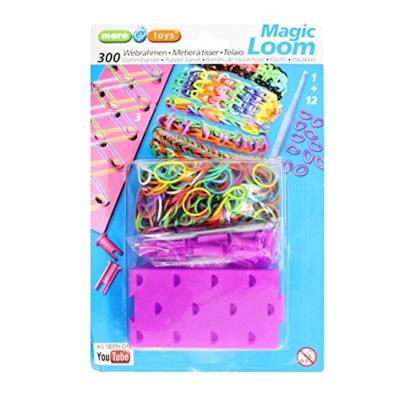 65020 - diy loom band kit pink + 300 loombänder + clips + haken