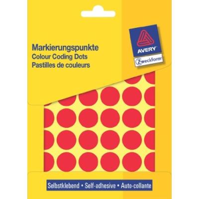 Avery - zweckform pastilles adhésives, diamètre 18 mm, rouges contenu: 1056 étiquettes (3374)