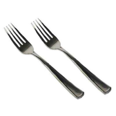 Papstar lot de 10 fourchettes plastique, longueur 185 mm, métallisé vaisselle jetable 10070
