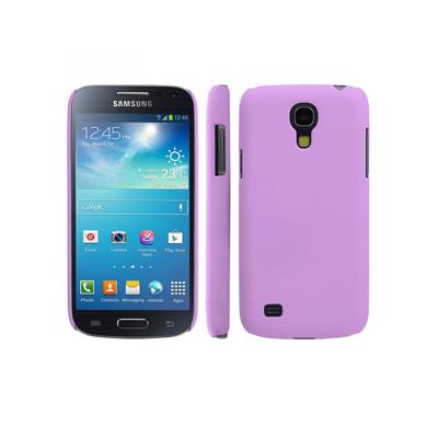 Coque rigide violette pour Samsung Galaxy S4 Mini i9190 aspect mat toucher rubber gomme