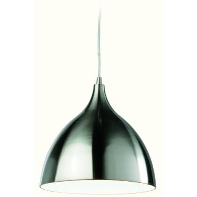 Firstlight 3334bswh G24d 1 X 18 Watt Low Energy Brushed Steel Cafe Pendant With White Inside