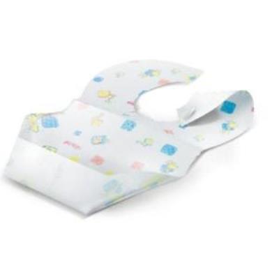 NUBY - ID4153 - LOT DE 10 BAVOIRS JETABLES - BLANC / IMPRIMÉS COULEURS