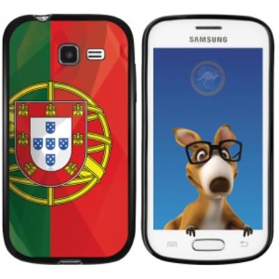Coque Souple en gel noir pour Galaxy Trend Lite avec impression Motifs drapeau du Portugal