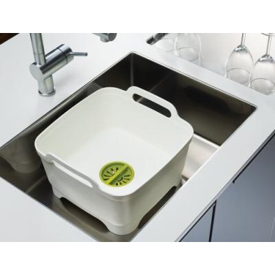 WASH & DRAIN - BAC DE LAVAGE AVEC SON SYSTÈME D'ÉVACUATION BLANC/VERT
