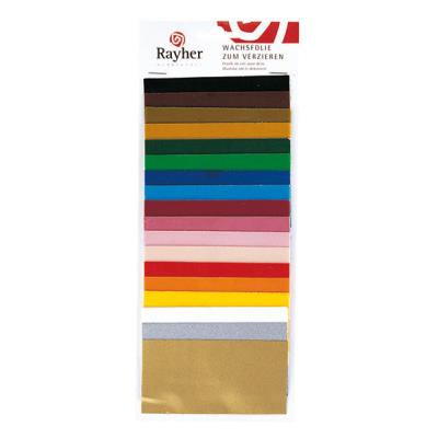 Feuille de cire - Assortiment 18 couleurs - 10 x 5 cm