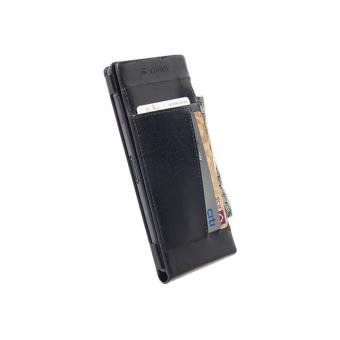 Krusell Kalmar WalletCase - Flip cover voor mobiele telefoon - leer - zwart - voor Sony XPERIA Z3