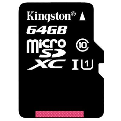Kingston SDC10G2/64GB Carte MicroSD de 64GB (Classe 10 UHS-I 45MB/s) avec Adaptateur SD