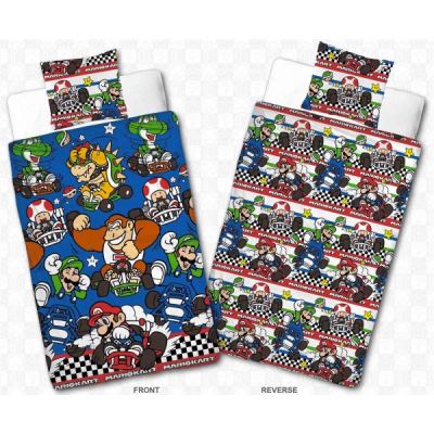 Super Mario Kart - Parure de Lit Enfant - Housse de Couette