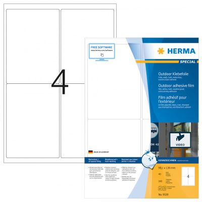 herma herma etiquette en film adhésif outdoor special,99,1 x 139mm noir
