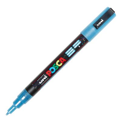 Marqueur Posca - Pointe conique fine - Bleu clair pailleté - Posca