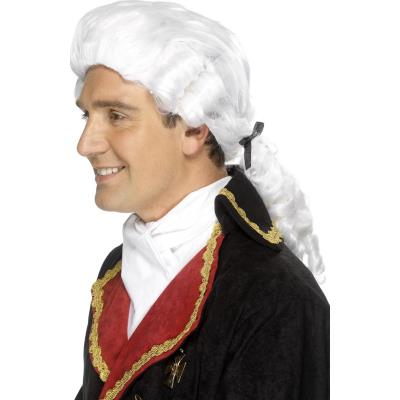 Perruque blanche baroque adulte taille unique