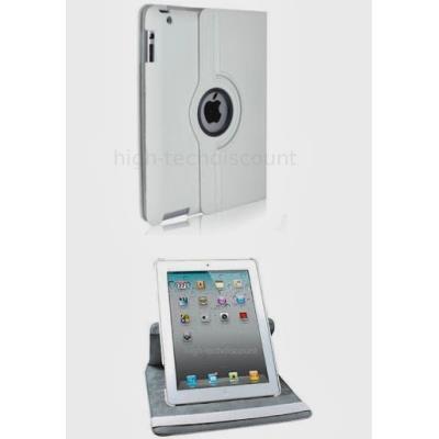 Housse etui coque pochette simi cuir pour Apple iPad 5 Air + film ecran - BLANC