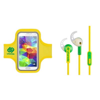 Ecouteurs intra-auriculaires Sport Urbanista Rio et brassard jaune
