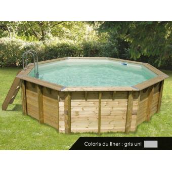 Piscine Bois Océa 430 X 120 M Liner Gris Piscine