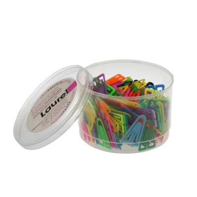 Laurel - trombones plastiques, 35 mm, contenu: 200 pièces trombones triangulaires, pour 30 feuilles maximum, dans une boîte tran
