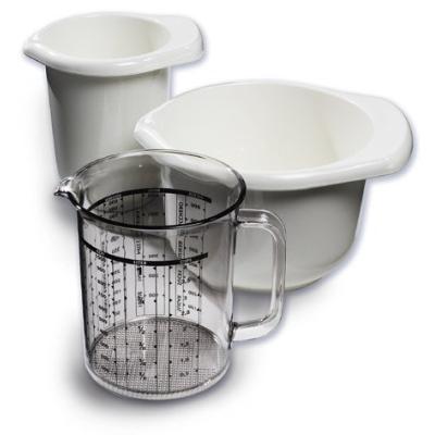 EMSA 2158031000 SUPERLINE 3 PIÈCES BOL MIXEUR 2 L POT MIXEUR 1,2 L MESUREUR 1 L BLANC / TRANSPARENT
