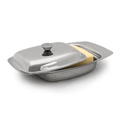 Relaxdays 10019113 beurrier acier inoxydable argent 6 x 19,5 x 13 cm