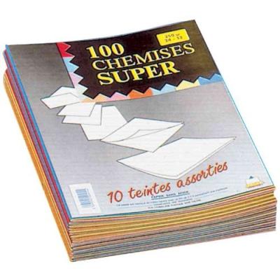 Rainex paquet de 100 chemises super carte 250 grammes 24x32 vert vif 411vv