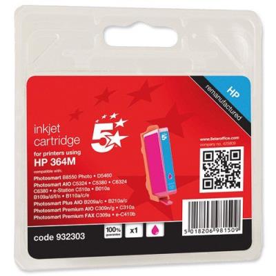 5 Etoiles N°364 Cartouche De Toner Pour Imprimante Jet D'Encre Hp Cb319Ee 300 Pages Magenta