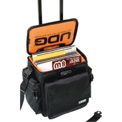 Sacoche pour DJ avec Trolley UDG U 9981 BL/OR TROLLEY DELUXE finition noire intérieur orange